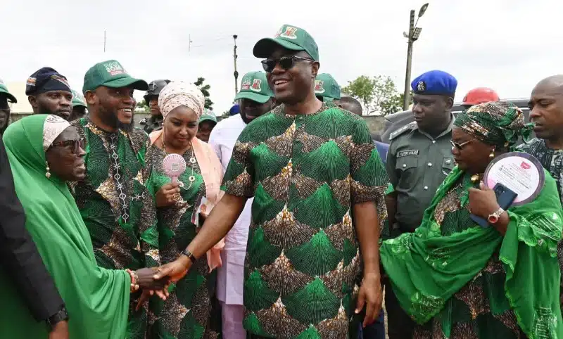 Oyo State Governor Seyi Makinde addressing the 2026 Hajj pilgrims at the Olodo Hajj Camp in Ibadan.