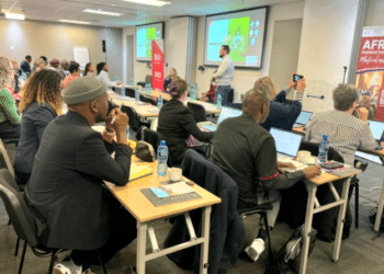 Business professionals networking at the Africa MICE Masterclass 2026 venue in Johannesburg.