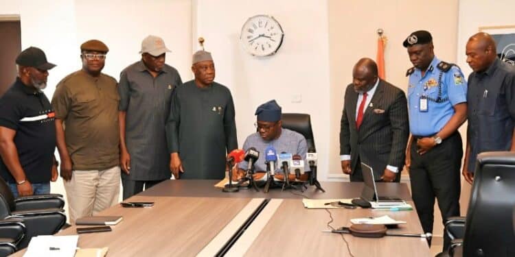 Governor Seyi Makinde signing the 2026 Oyo State Security Regulation law executive order.