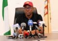 Governor Seyi Makinde speaking at a press briefing regarding the Oyo school kidnapping response.