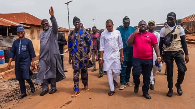 Hon. Adedeji Dhikrullahi Stanley Olajide leading an assessment delegation following the Oyo State kidnapping incident.