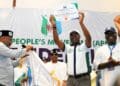 Oyo State Governor Seyi Makinde speaking at the APM convention for the Nigeria 2027 presidential election.
