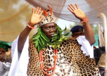 Aare Ona Kakanfo Gani Adams at a Yoruba regional security summit addressing traditional leaders.
