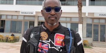 Captain Olatunji Emmanuel Okedeyi riding for End Polio Campaign