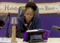 Habibat Salawudeen during her longest Bible reading marathon Guinness World Record attempt.