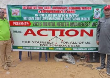 Officials leading an anti-drug campaign to educate residents on substance abuse at Gwagwalada Market.