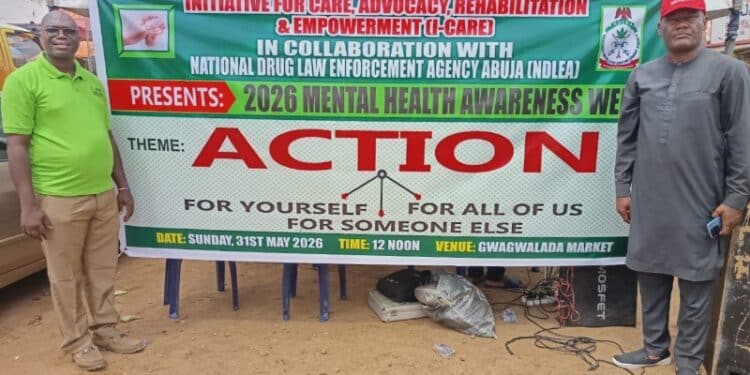 Officials leading an anti-drug campaign to educate residents on substance abuse at Gwagwalada Market.