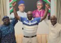 Professor Raphael Afonja at a political meeting discussing Oyo State politics in Ibadan
