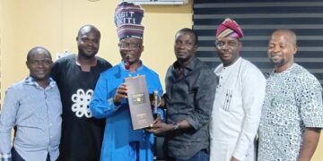Barrister Wale Ojo-Lanre meeting with executive members of the Nigeria Union of Journalists Oyo State Council in Ibadan, discussing the upcoming Oyo NUJ 60th anniversary.