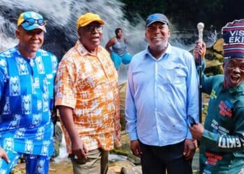 ​Ambassador Olawanle Akinboboye of La Campagne Tropicana Beach Resort and Governor Biodun Oyebanji