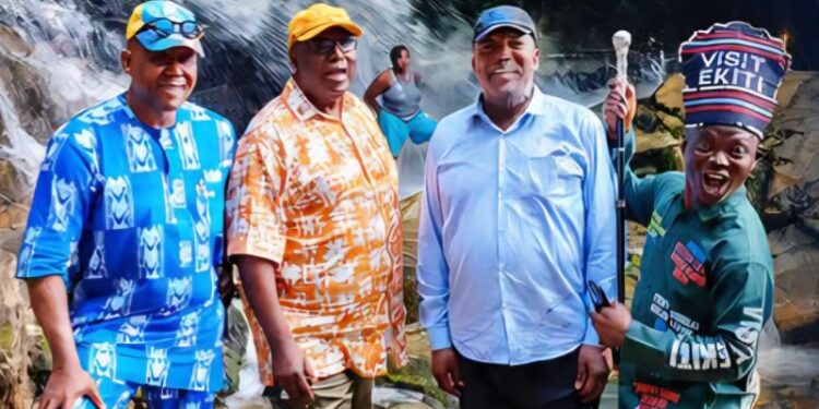 ​Ambassador Olawanle Akinboboye of La Campagne Tropicana Beach Resort and Governor Biodun Oyebanji