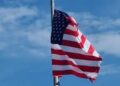 United State half flag - US troops were killed in Jordan