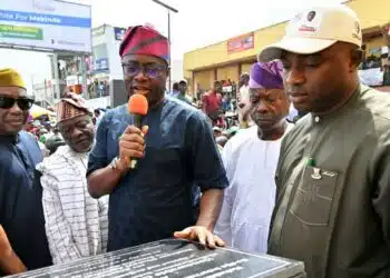 Governor Seyi Makinde commissioning local governments projects at Bodija Market Ibadan