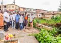 Hon Adedeji Dhikrullahi Olajide Odidiomo inspecting the Ibadan abandoned bridge at Ring Road Elewura.