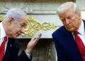 Israeli Prime Minister Benjamin Netanyahu with US President Donald Trump on Gaza Peace Plan
