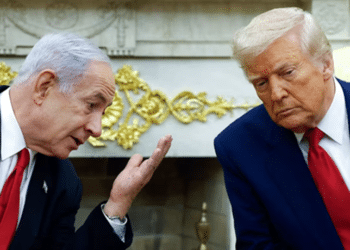 Israeli Prime Minister Benjamin Netanyahu with US President Donald Trump on Gaza Peace Plan