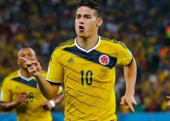 James Rodríguez in Colombia colours during his international career