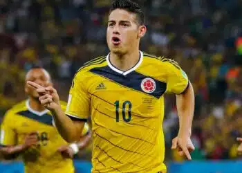 James Rodríguez in Colombia colours during his international career