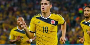 James Rodríguez in Colombia colours during his international career