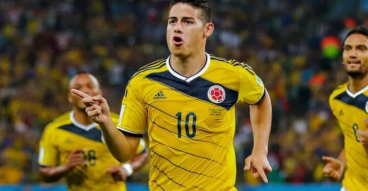James Rodríguez in Colombia colours during his international career