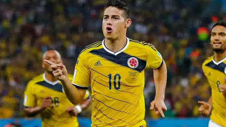 James Rodríguez in Colombia colours during his international career