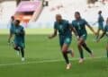 Nigeria’s Falconets celebrate their 3–0 victory over England in the FIFA U-20 Women’s World Cup Round of 16.