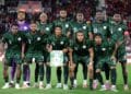 Official Nigeria AFCON qualifier roster infographic featuring Super Eagles forwards Taiwo Awoniyi and Ademola Lookman