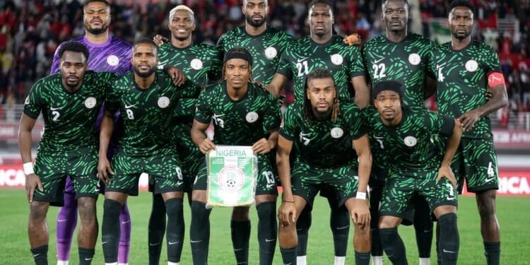 Official Nigeria AFCON qualifier roster infographic featuring Super Eagles forwards Taiwo Awoniyi and Ademola Lookman