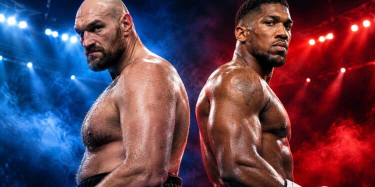 Anthony Joshua vs Fury confirmed faceoff preview graphic for the December 11 heavyweight showdown.