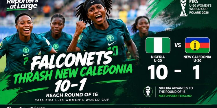 Falconets 10-1 New Caledonia victory over New Caledonia at the 2026 FIFA U-20 Women’s World Cup