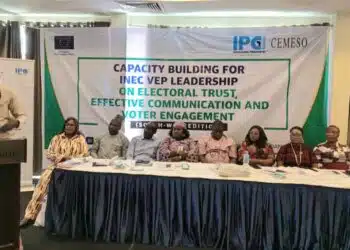 INEC officials attending the International Press Centre (IPC) electoral communication training workshop in Ibadan.