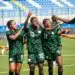 Nigeria Flamingos players celebrate their 2-0 win against Puerto Rico at the FIFA U-17 Women's World Cup.